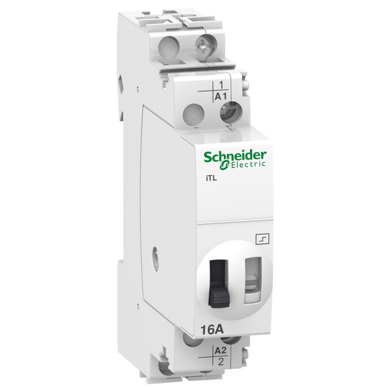 Schneider Electric impulse relay iTL - 1P - 1NO - 16A - coil 24 VDC - 48 VAC 50/60Hz, manufacturer catalog image